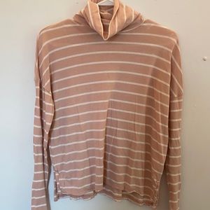 Abercrombie Pink and White Stripped Turtleneck